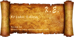 Krisko Edina névjegykártya